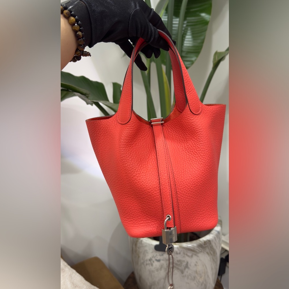 Hermes picotin 18 rose Texas/phw